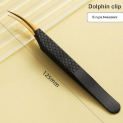 Tweezers for eyelash extensions 3D Dolphin clip