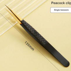 Пинцет для наращивания ресниц 3D Peacock clip