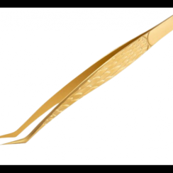 Tweezers for eyelash extensions 3D tongs with Gold pattern