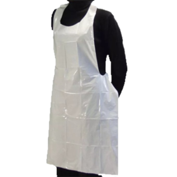 Polyethylene white disposable apron