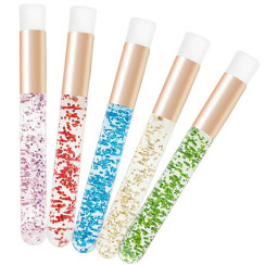Brush for cleaning eyelashes and eyebrows with glitter