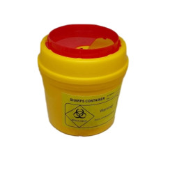Container for needle disposal round yellow 1L