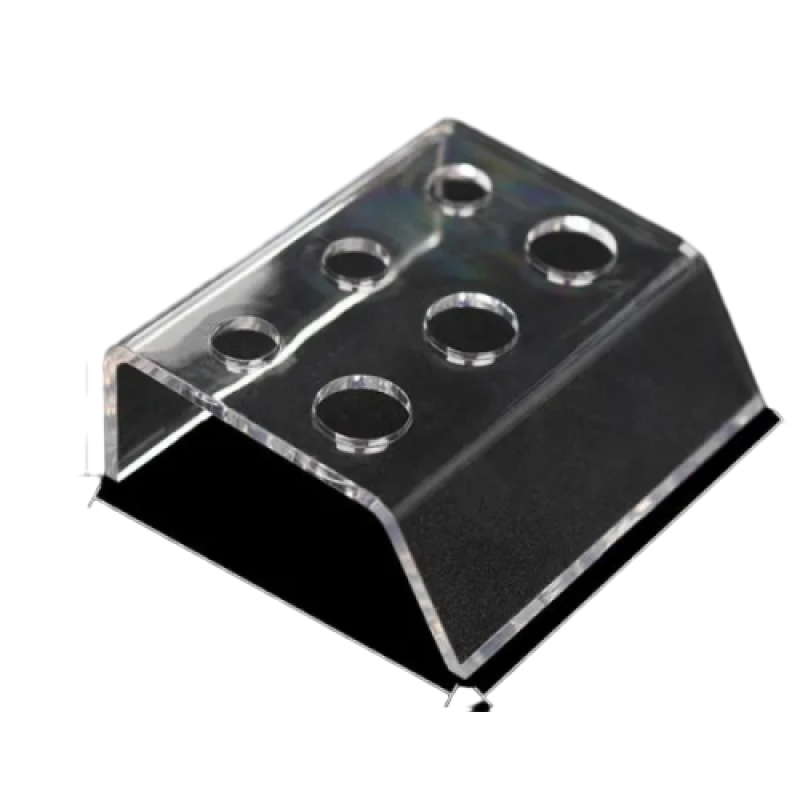 The stand is transparent plastic