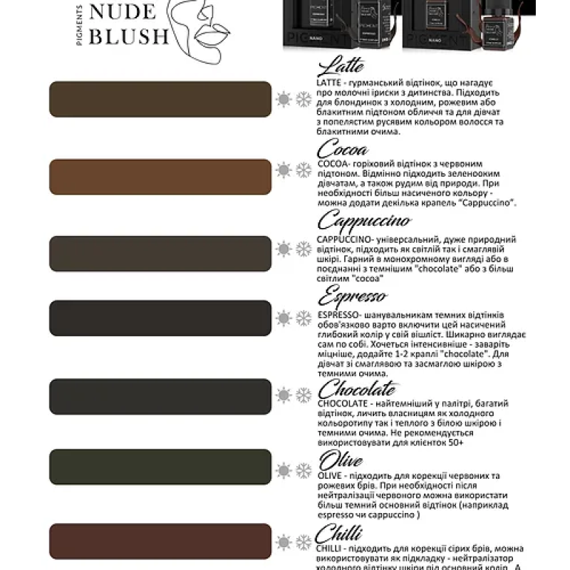 Пигмент D|N Nude Blush Brows Nano Pigment OLIVE корректор