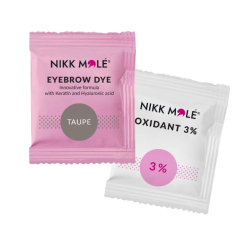 Taupe NIKK MOLE eyebrow and eyelash dye with oxidizer