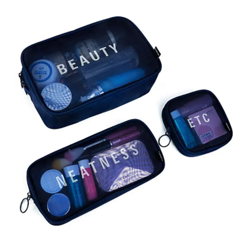 Blue cosmetic bag