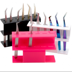 Plastic tweezer stand with 6 compartments