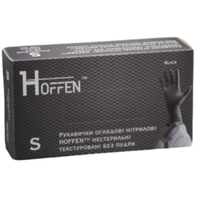 Рукавички нітрилові Hoffen чорні