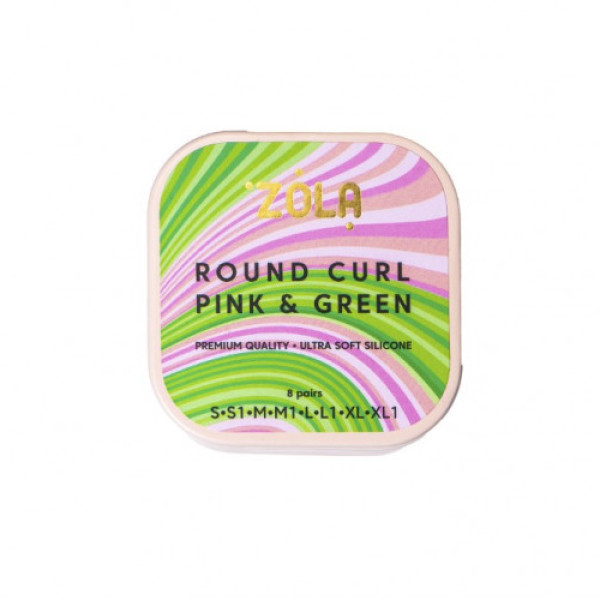 Валики для ламинирования Round Curl Pink & Green ZOLA