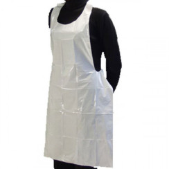 Polyethylene white disposable apron