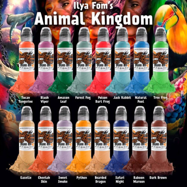 Набір фарб World Famous Ink - ILya Foam's Animal Kingdom set 16x30ml