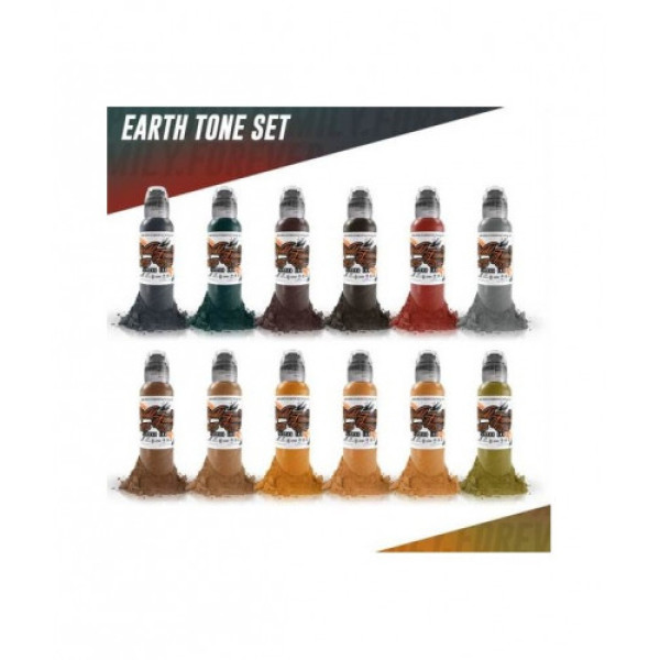 Набор красок World Famous Ink - Earth tone set 12 X 30 ml