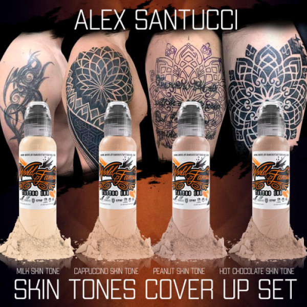 Набір фарб World Famous Ink - Alex Santucci Skin Tones Cover Up Set - 4x30ml