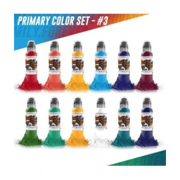 Набор красок World Famous Ink - Primary Color set 3 12 X 30ml