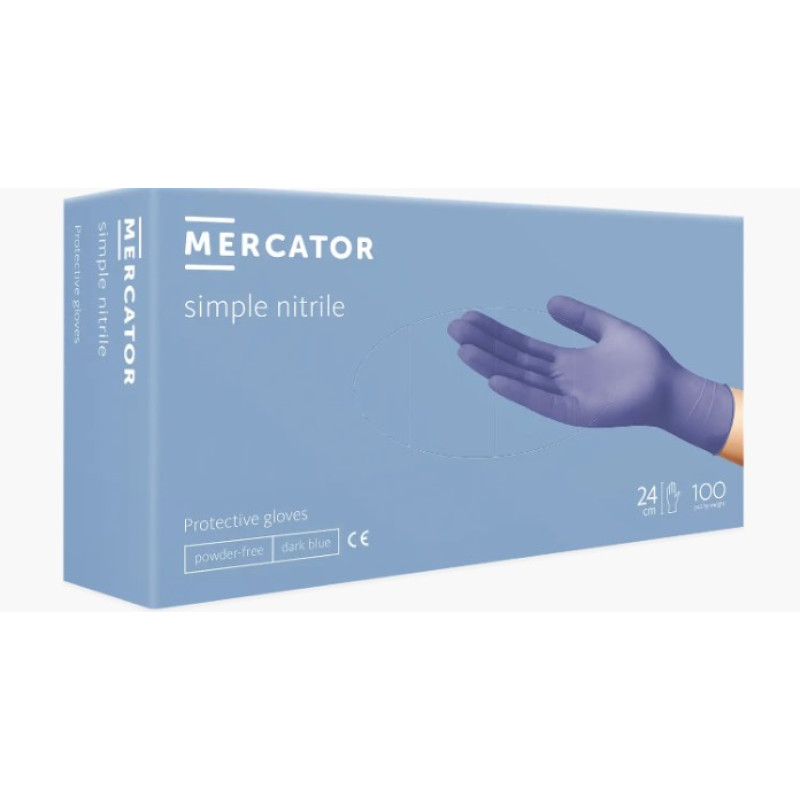 Перчатки нитриловые NITRYLEX Mercator голубые