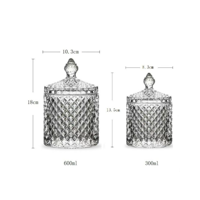 Glass Organizer with White Lid