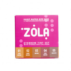 Набор красок для бровей с коллагеном в саше Eyebrow Tint With Collagen 5x5ml (5 цветов) ZOLA