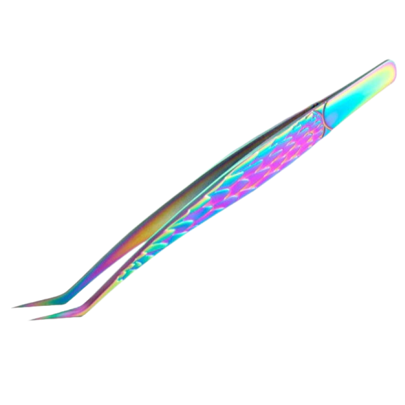 Пінцет для нарощування вій 3D щипці з малюнком Chameleon