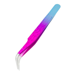 Tweezers for eyelash extensions 3D curved with Pink pattern