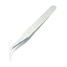 Tweezers for eyelash extensions 3D curved with Silver pattern