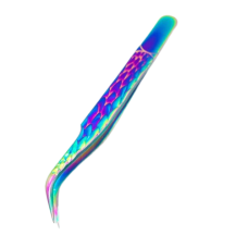 Tweezers for eyelash extensions 3D curved with Chameleon pattern