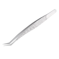 Пінцет для нарощування вій 3D щипці із малюнком Silver