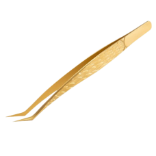 Tweezers for eyelash extensions 3D tongs with Gold pattern