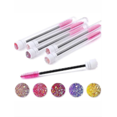 Brushes for eyebrows and eyelashes in the case are colored