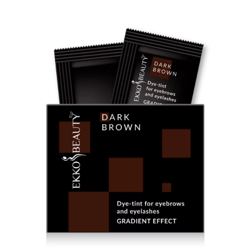 Фарба-тинт для бровей и ресниц Gradient Effect Dark Brown EKKO BEAUTY