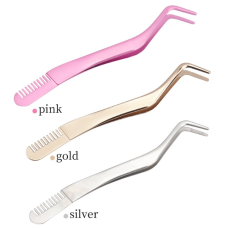 Пинцет для наращивания ресниц с расческой