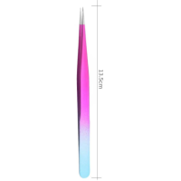 Tweezers for eyelash extensions Rainbow straight