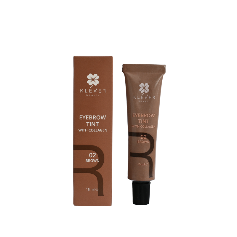 Фарба для брів із колагеном 02 Brown Klever Beauty