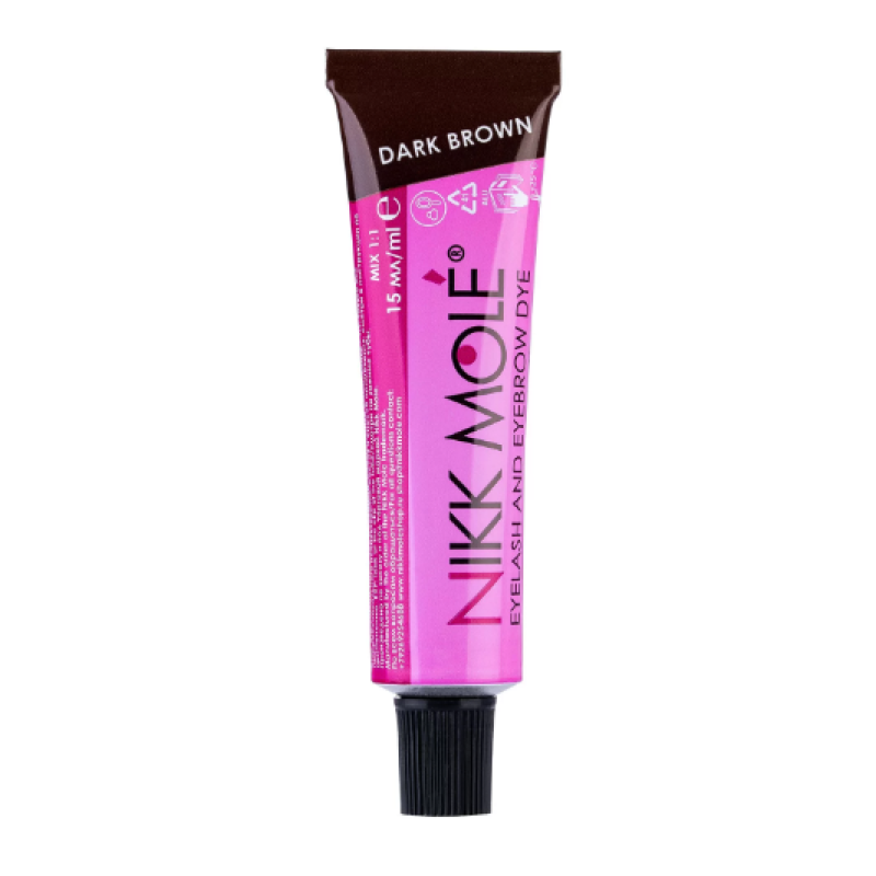 Фарба для бровей и ресниц тон Dark Brown (темно-коричневый) NIKK MOLE
