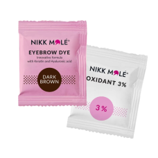Фарба для брів та вій з окислювачем Dark Brown NIKK MOLE